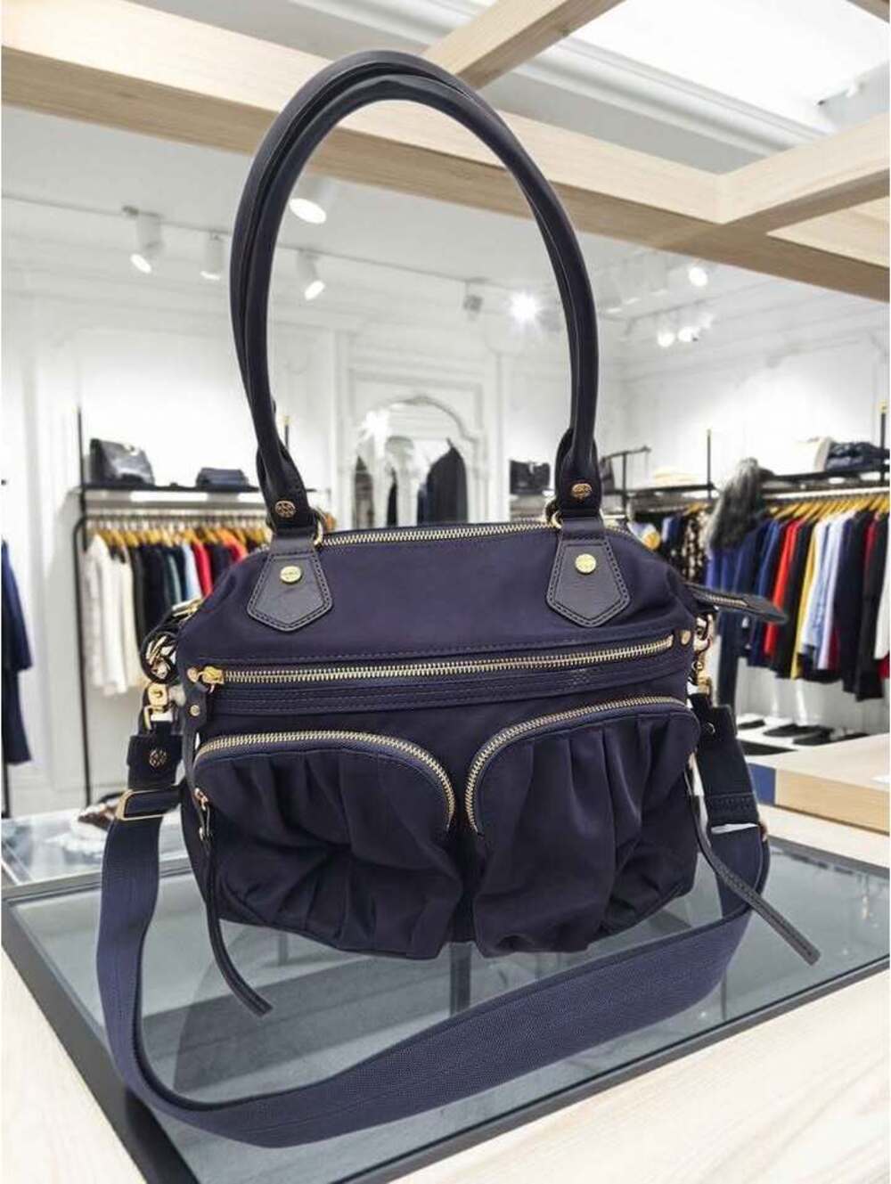 MZ Wallace Indigo Blue Nylon Jane Shoulder Bag
